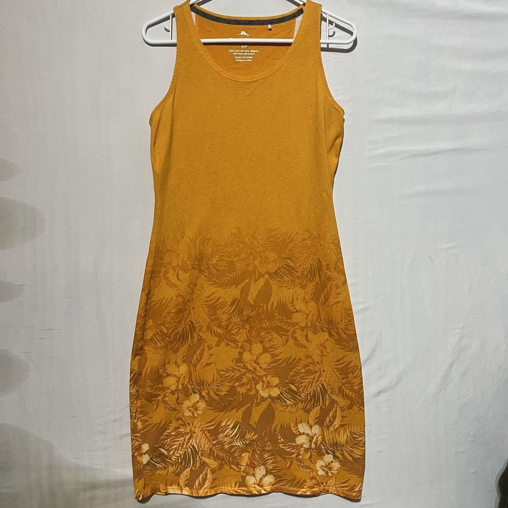 Tommy Bahama Victory Dress Women's Small Orange‎ Floral Cotton Sleeveless